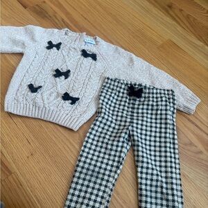 Nicole Miller Cream and Black Kids Matching Set